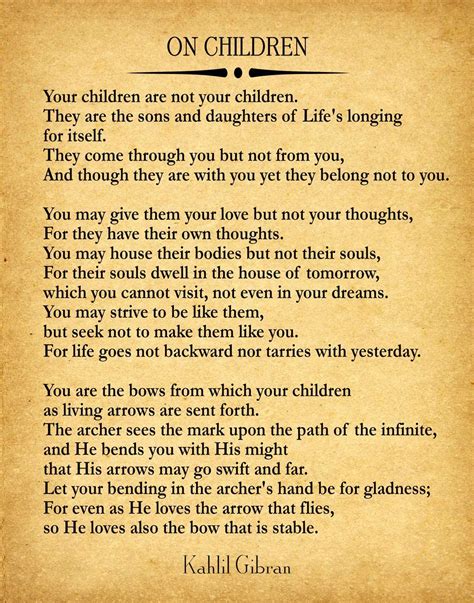 khalil gibran poem on children